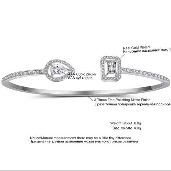 Wedding lux Gold Bracelet with Crystal Accents - Picture 2 of 4